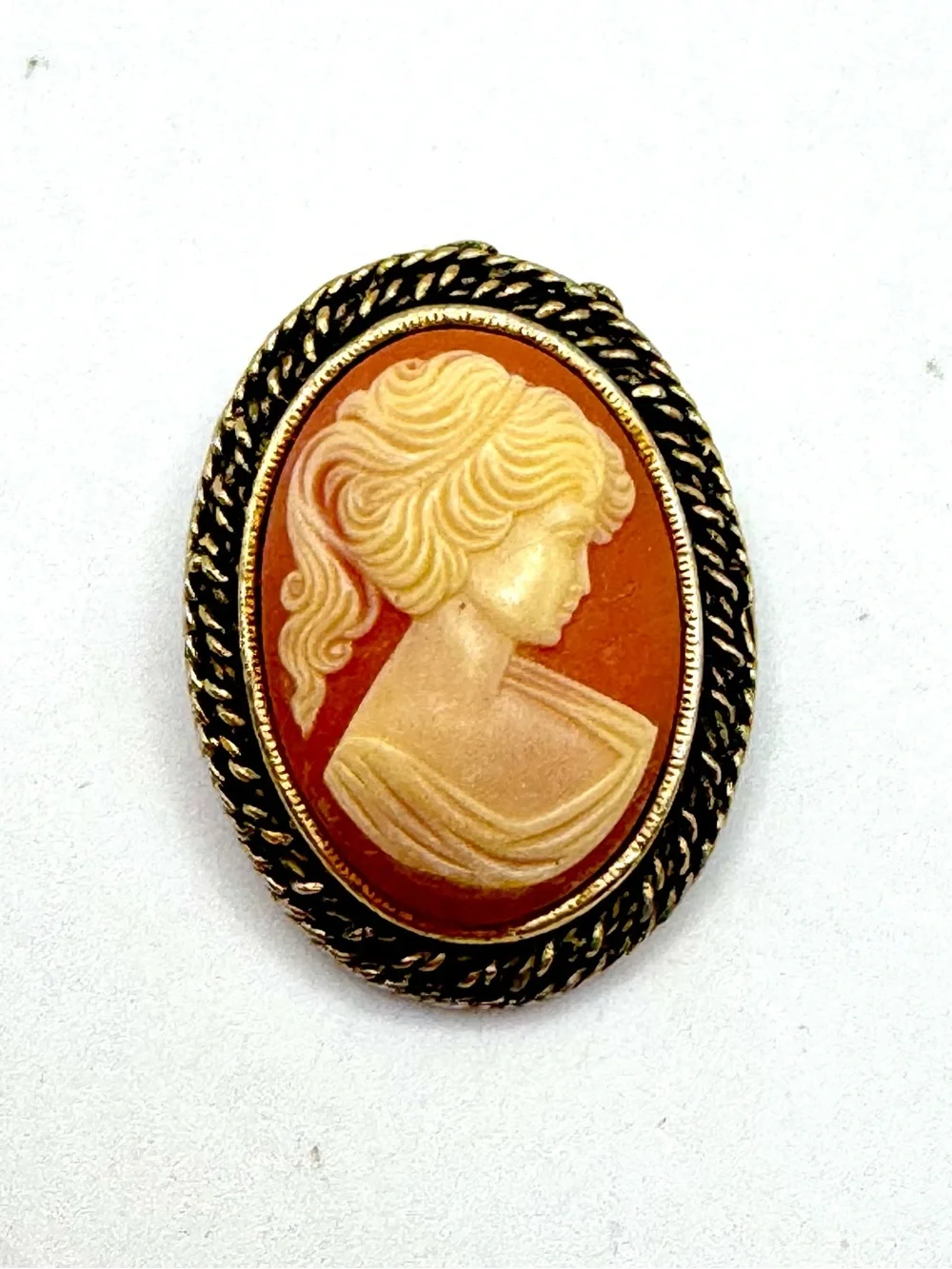 Vintage Peri Oval Faux Cameo Pin